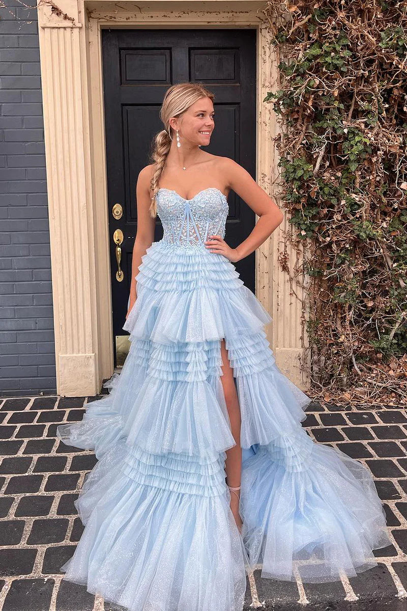 A-line Cute Ball Gown Long Prom Dresses